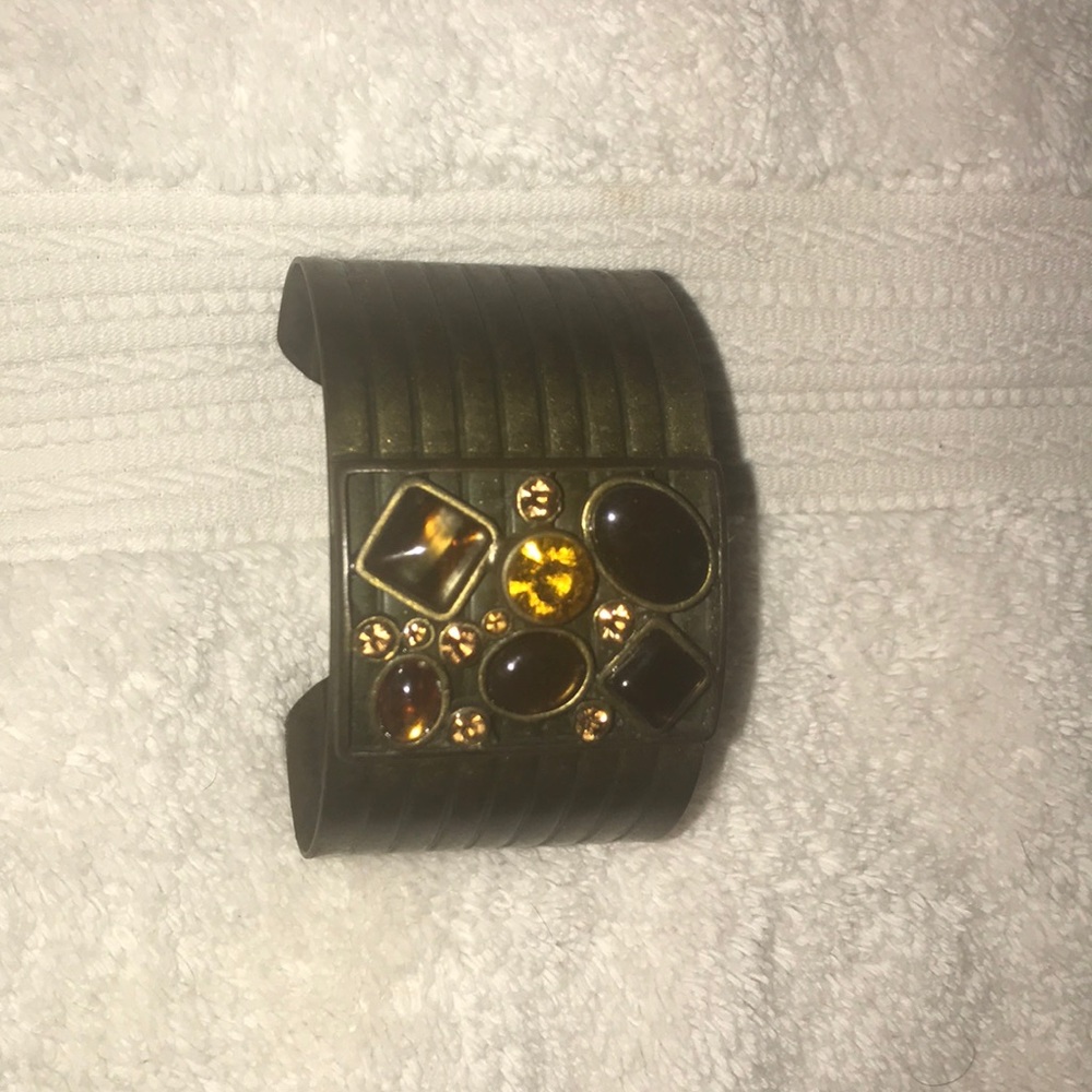 Brass bracelet with stones vintage